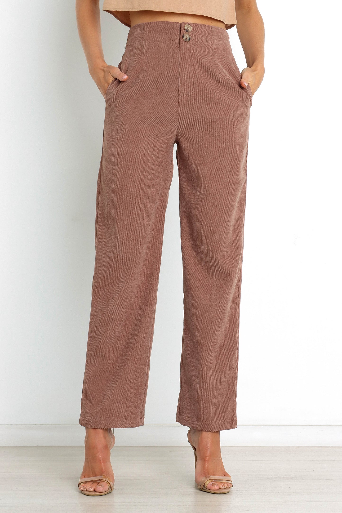 Corduroy High-Rise Relaxed Pants