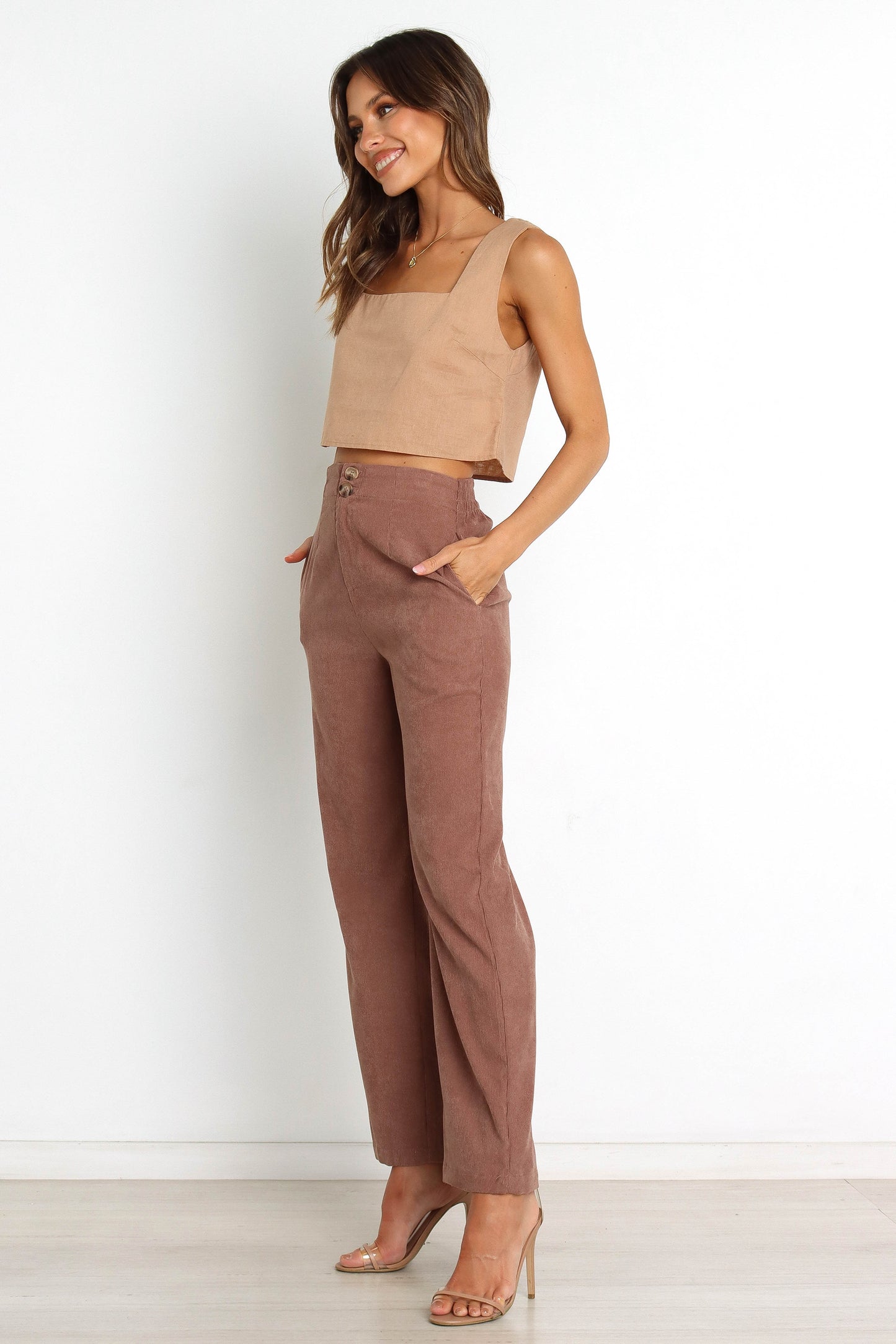 Corduroy High-Rise Relaxed Pants