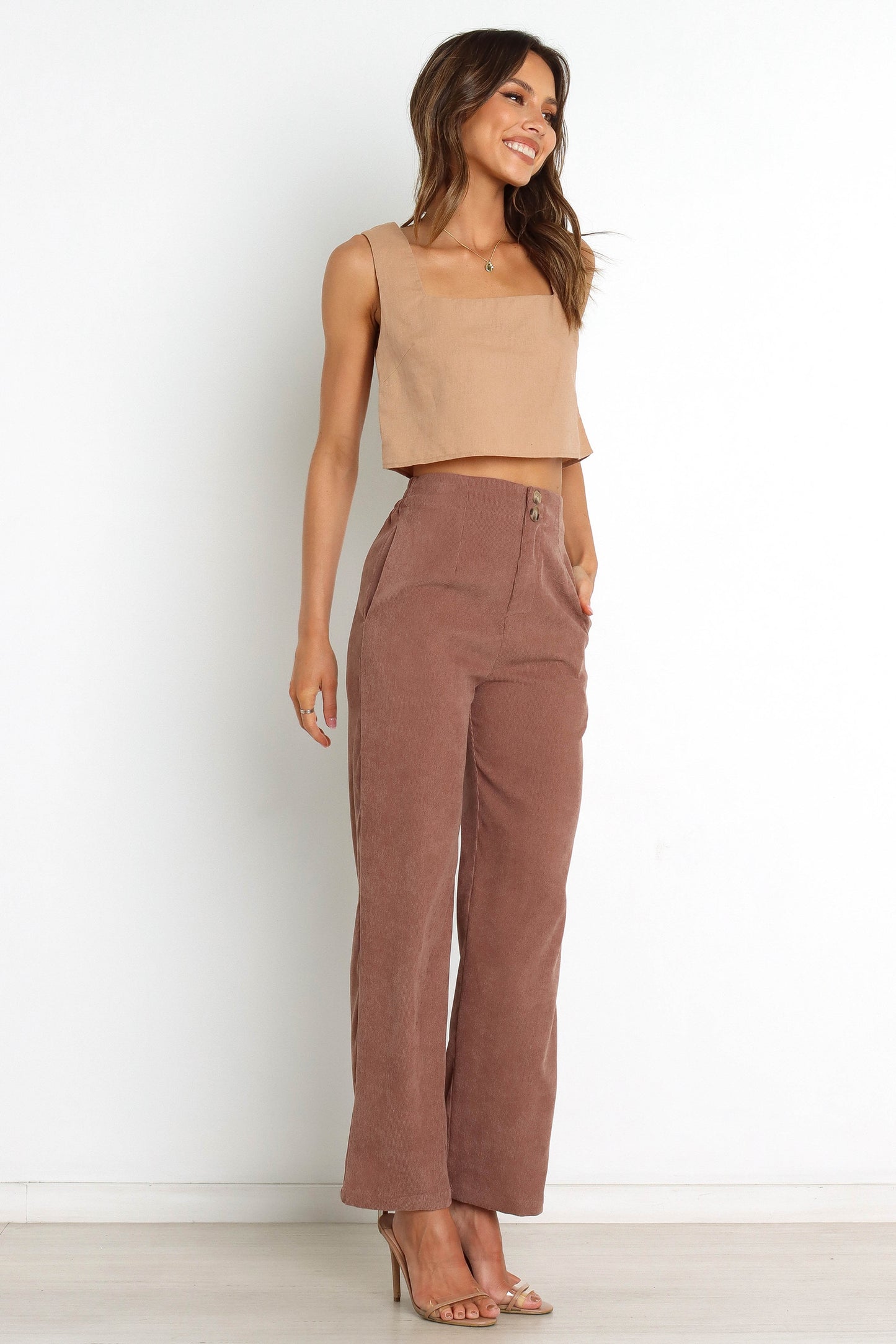 Corduroy High-Rise Relaxed Pants