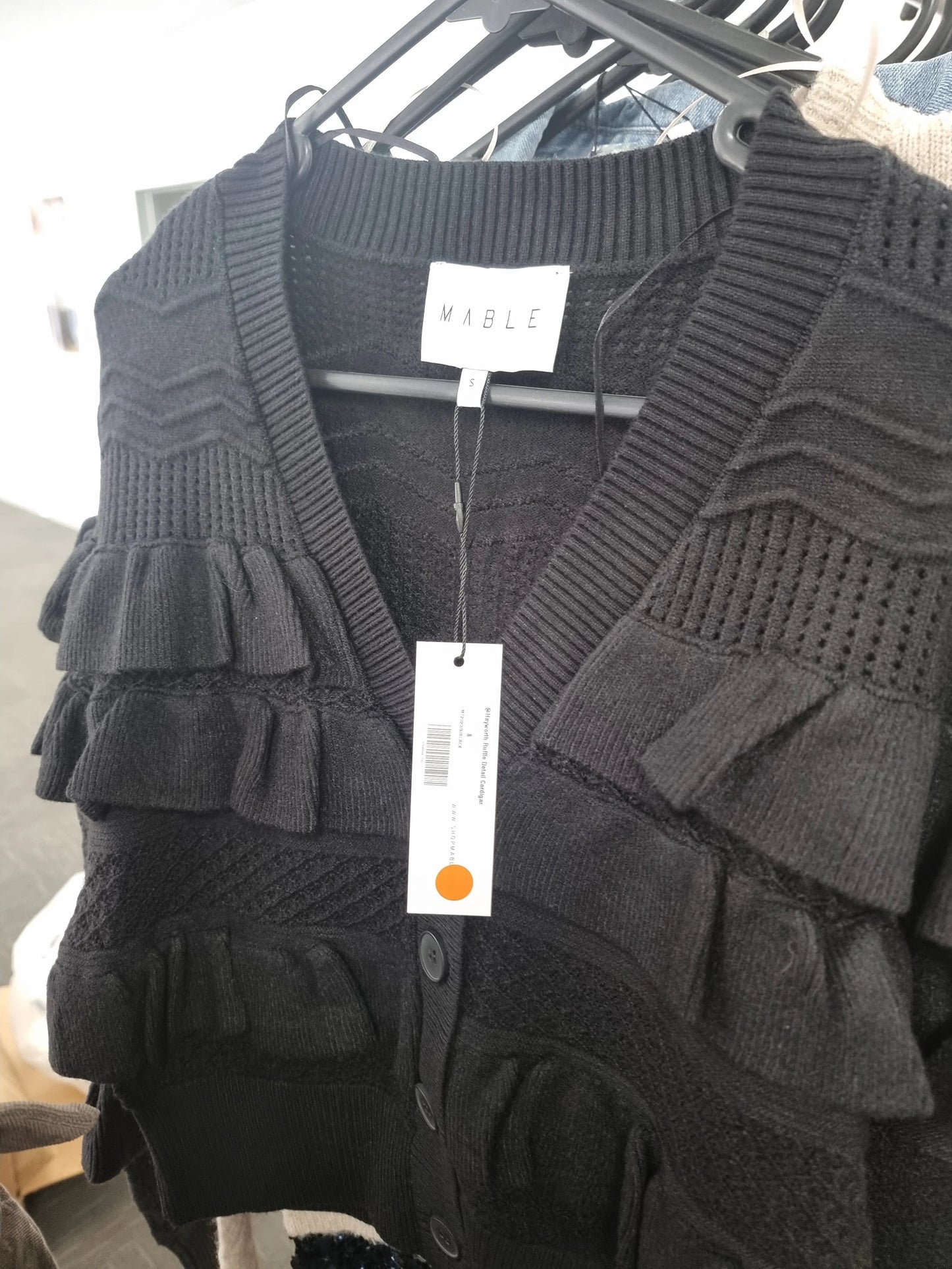 Ruffle-Trim Cropped Cardigan