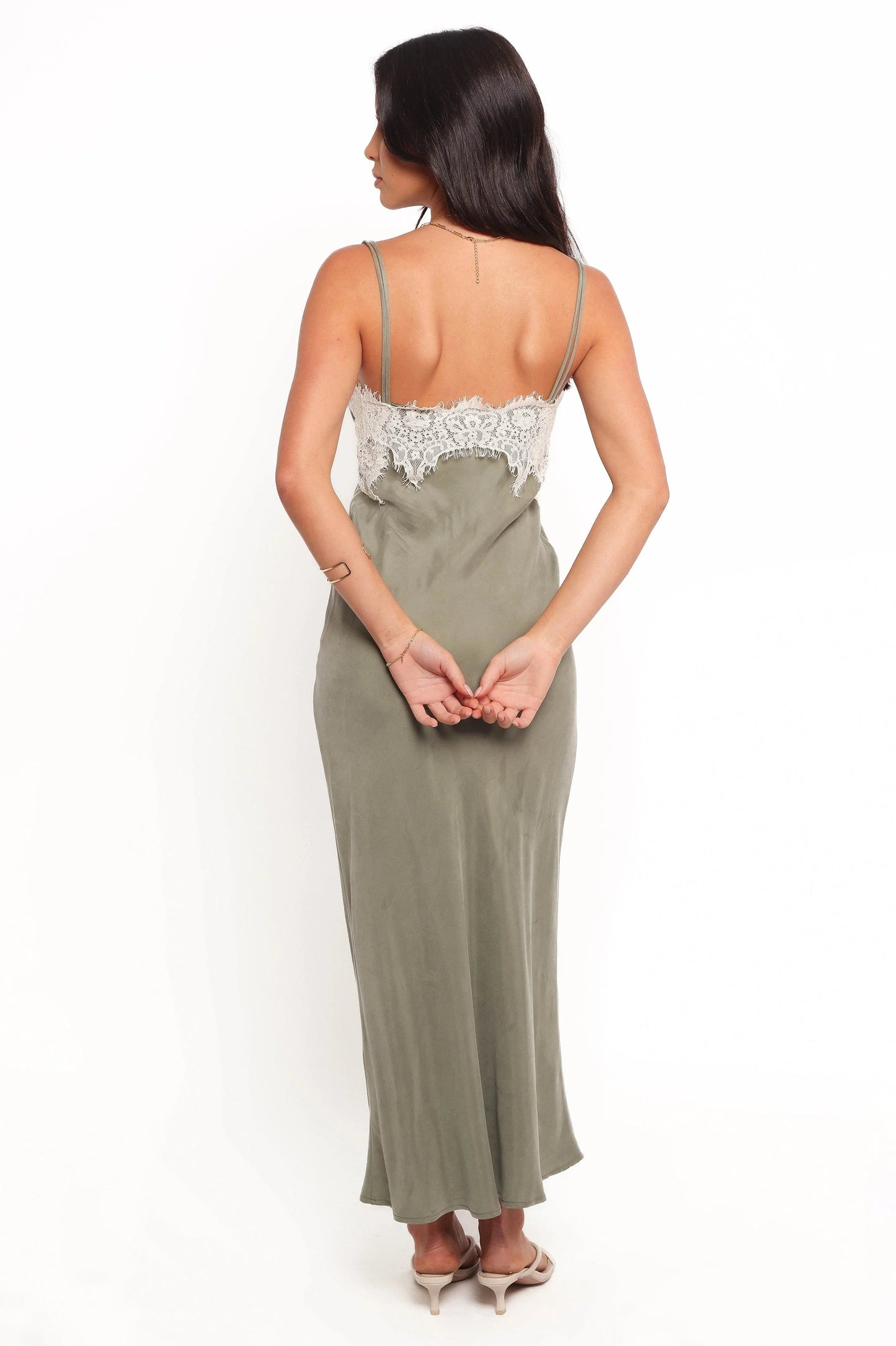 Sweetheart Lace Slip Midi Dress