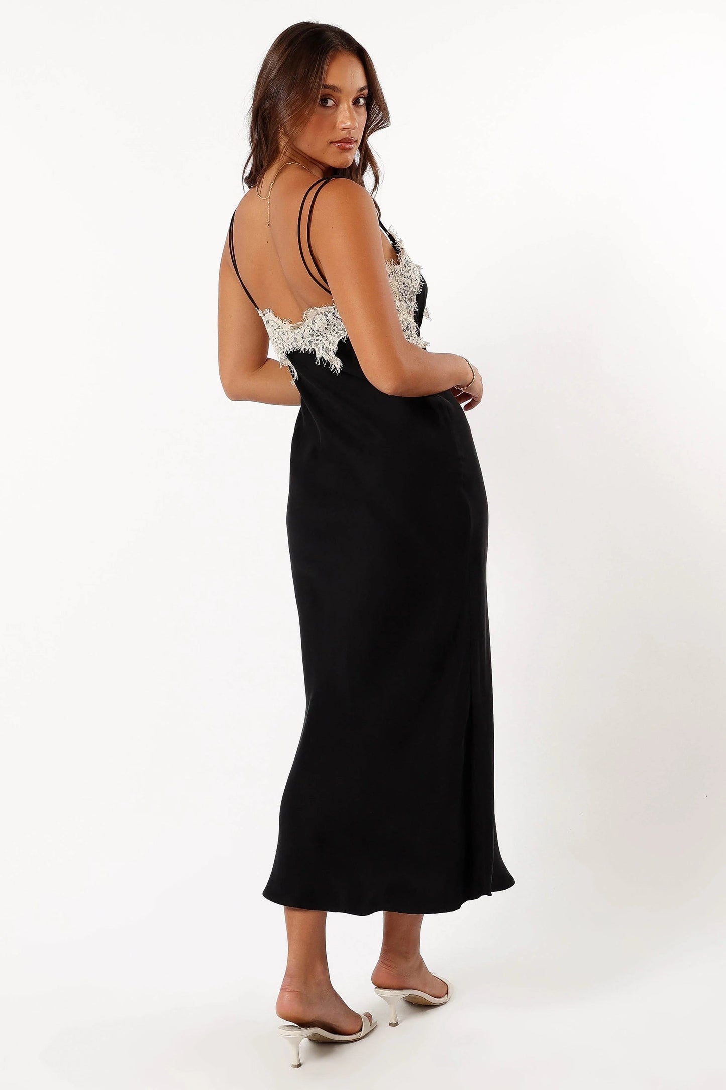 Sweetheart Lace Slip Midi Dress