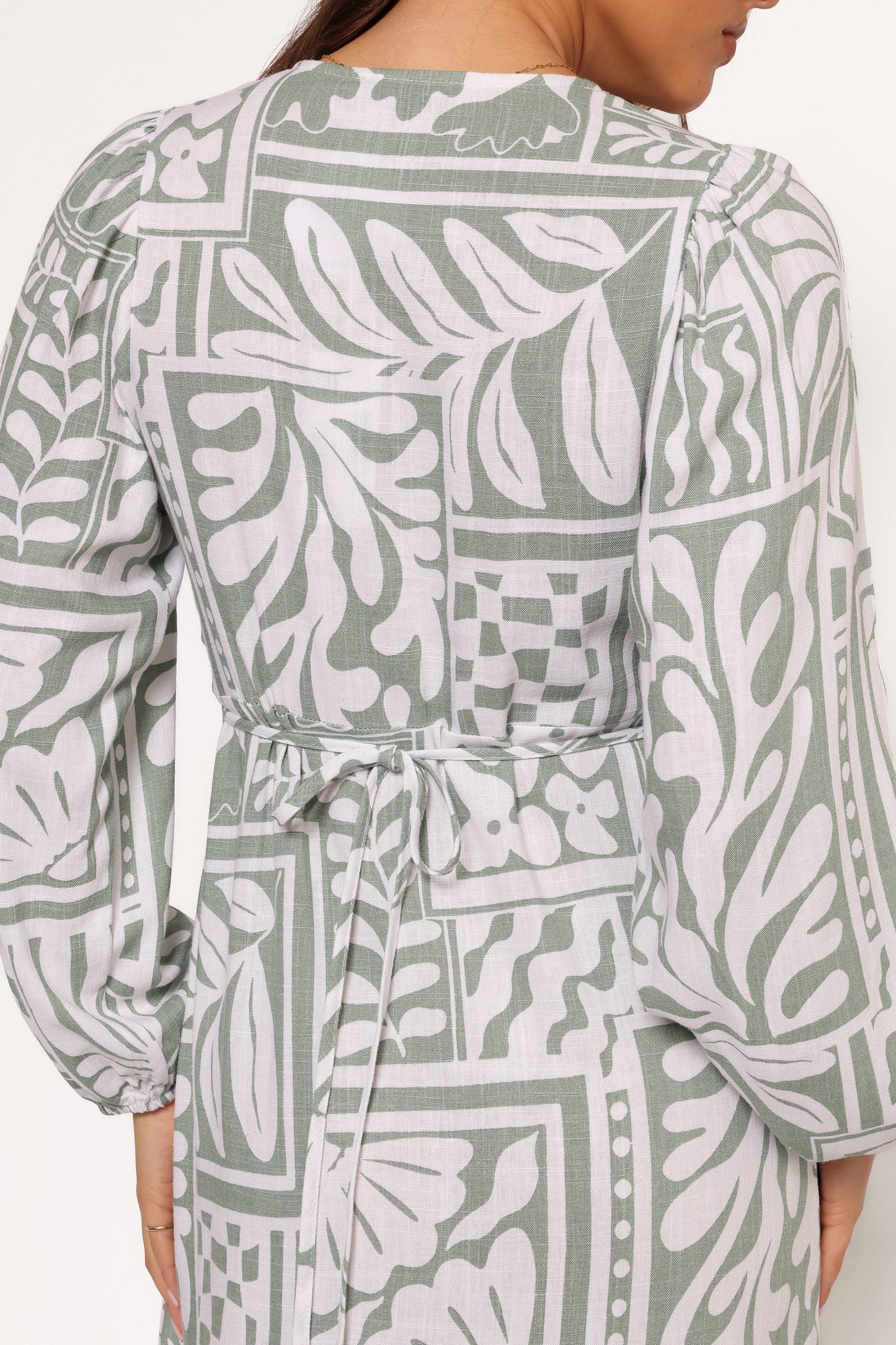V-Neck Abstract Midi Dress