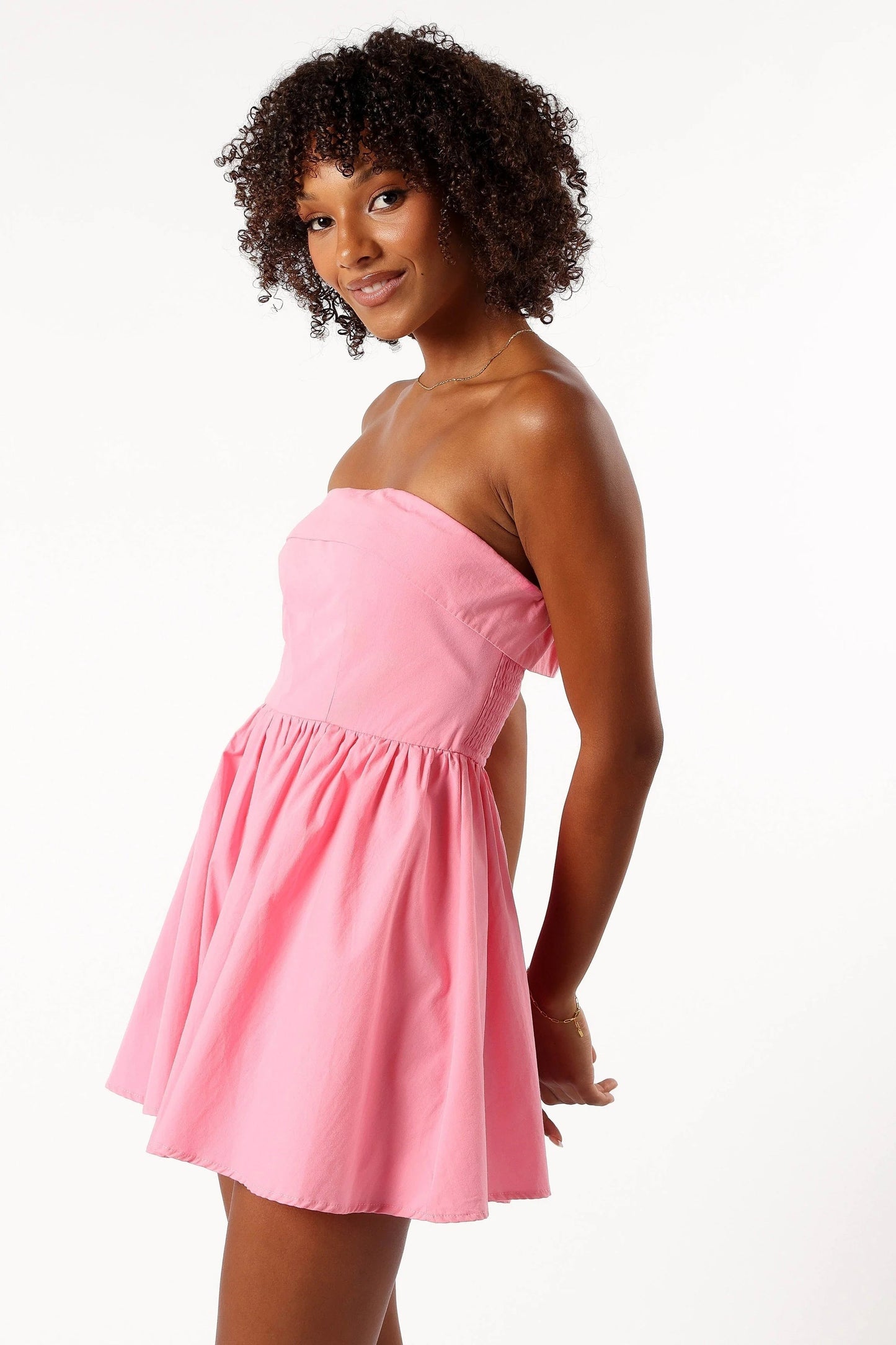 Beatrice Strapless Fold-Front Romper