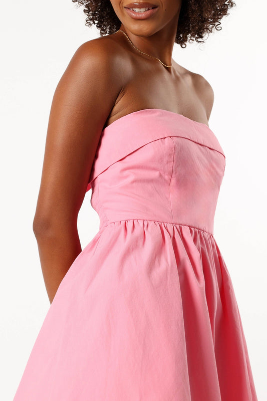 Beatrice Strapless Fold-Front Romper