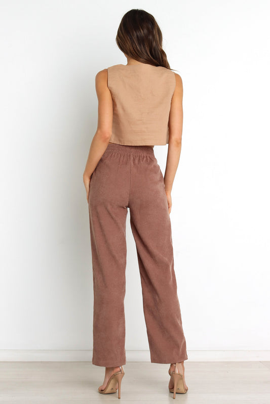 Corduroy High-Rise Relaxed Pants