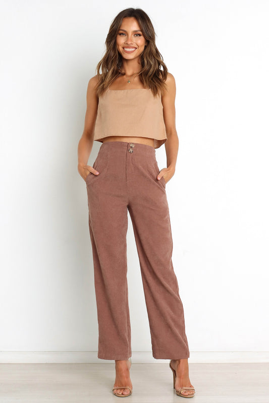 Corduroy High-Rise Relaxed Pants
