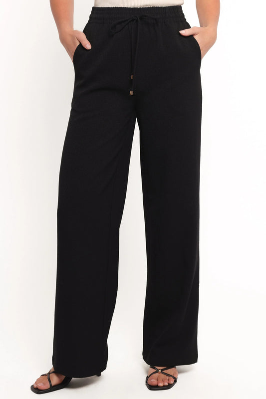 Drawstring Wide-Leg Crepe Pant
