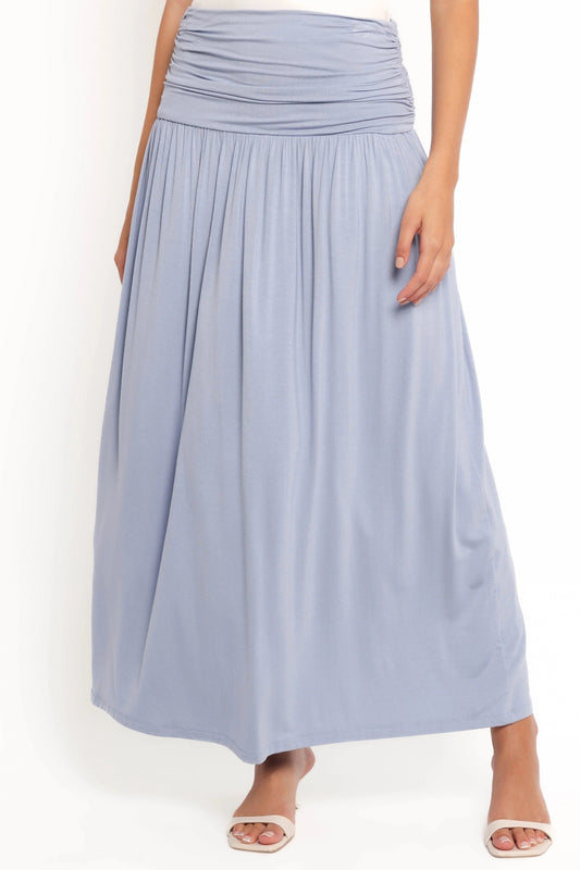Lavia Ruched Knit A-Line Maxi Skirt