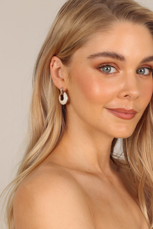 Resin & Gold Statement Earrings